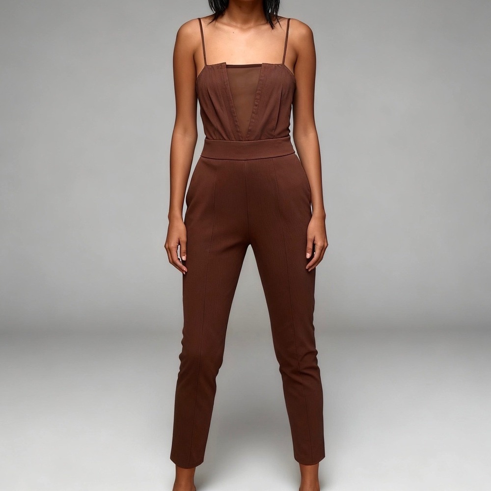 Line and Dot Annka Jumpsuit Brown size Medium